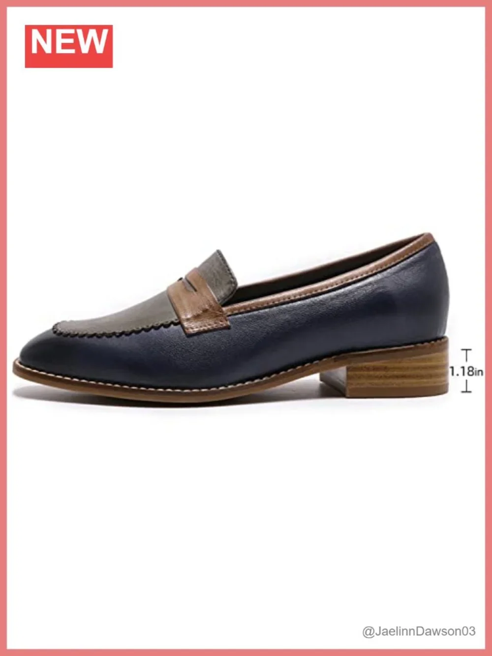 Leather Square Toe Penny Loafer Slip On Flat Office Shoe Cushioned